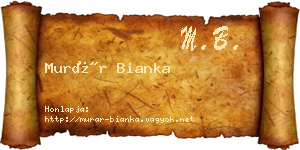 Murár Bianka névjegykártya
